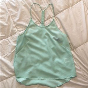 Teal silky tank top